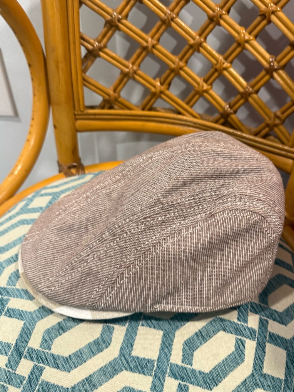 London Fog Classic Men's Driving Cap in Light Brown 💯 Cotton